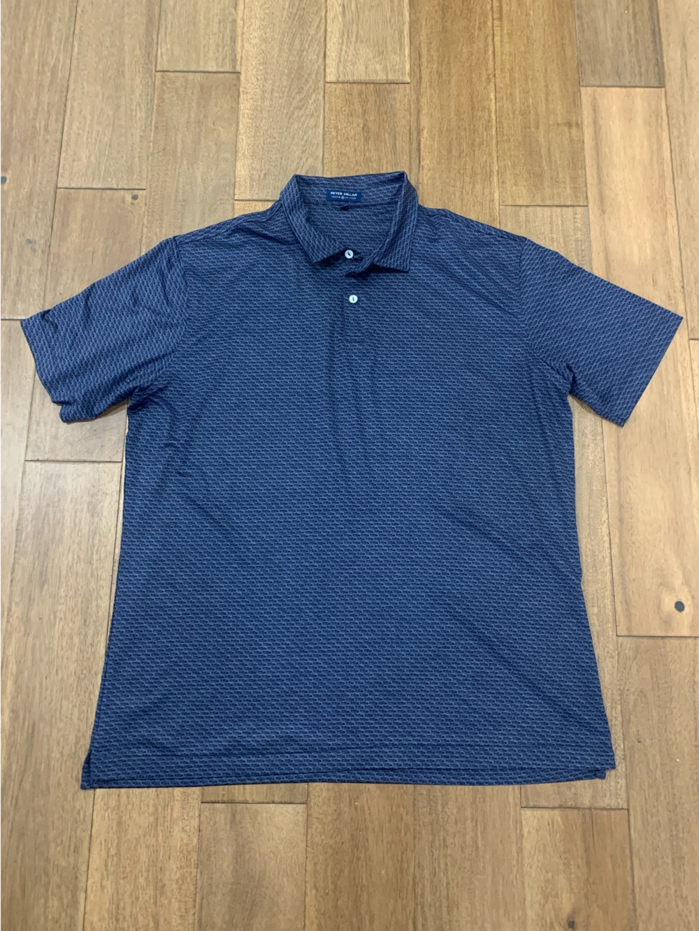 Peter Millar Men's Navy Textured Short-Sleeve Polo